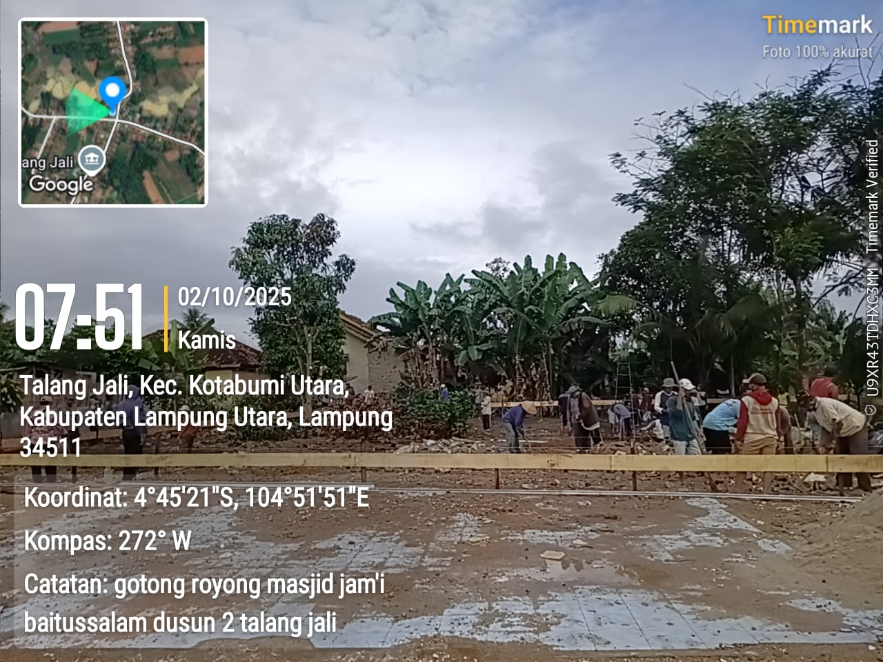 Gotong Royong masjid jam'i baitussalam dusun 2 talang jali