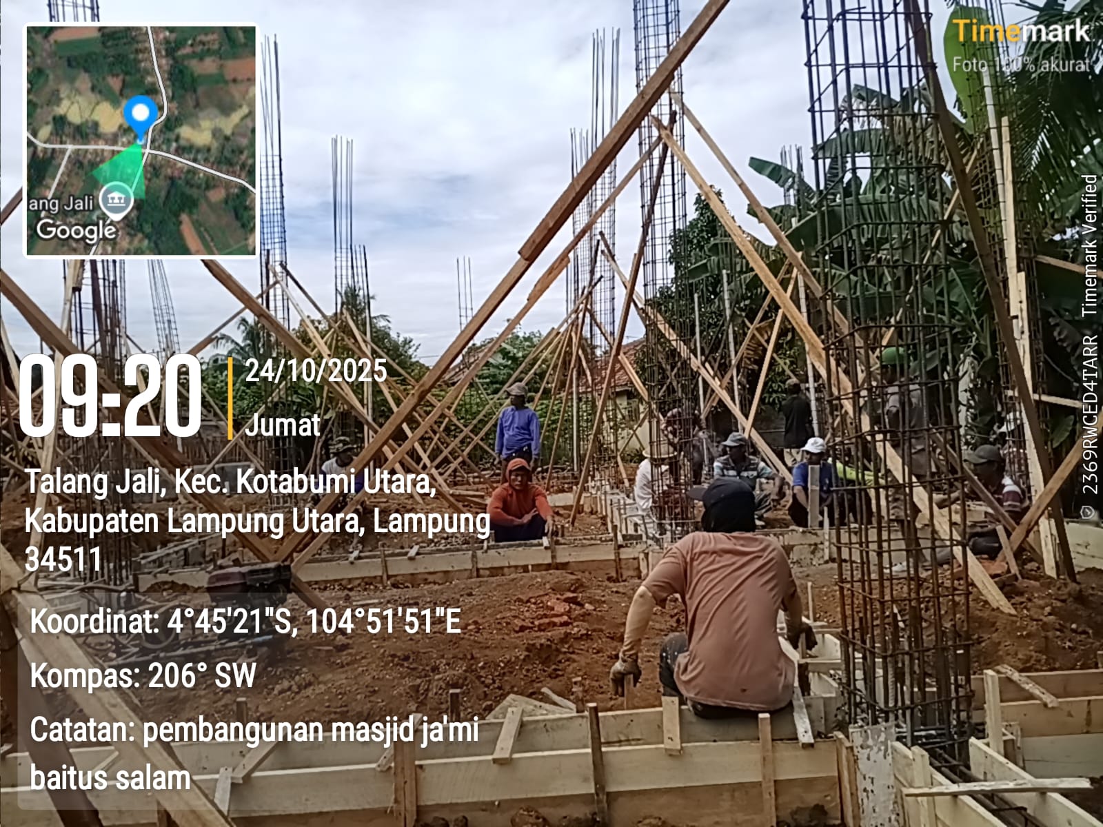 Pengecoran Tiang masjid ja'mi baitus salam